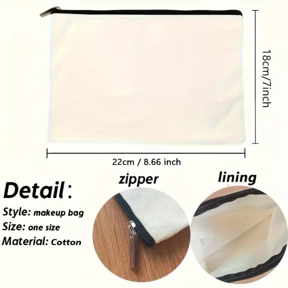 NWT Fall Pumpkin Latte Iced Coffee Cosmetic Bag Zipper Pouch - Picture 3 of 3